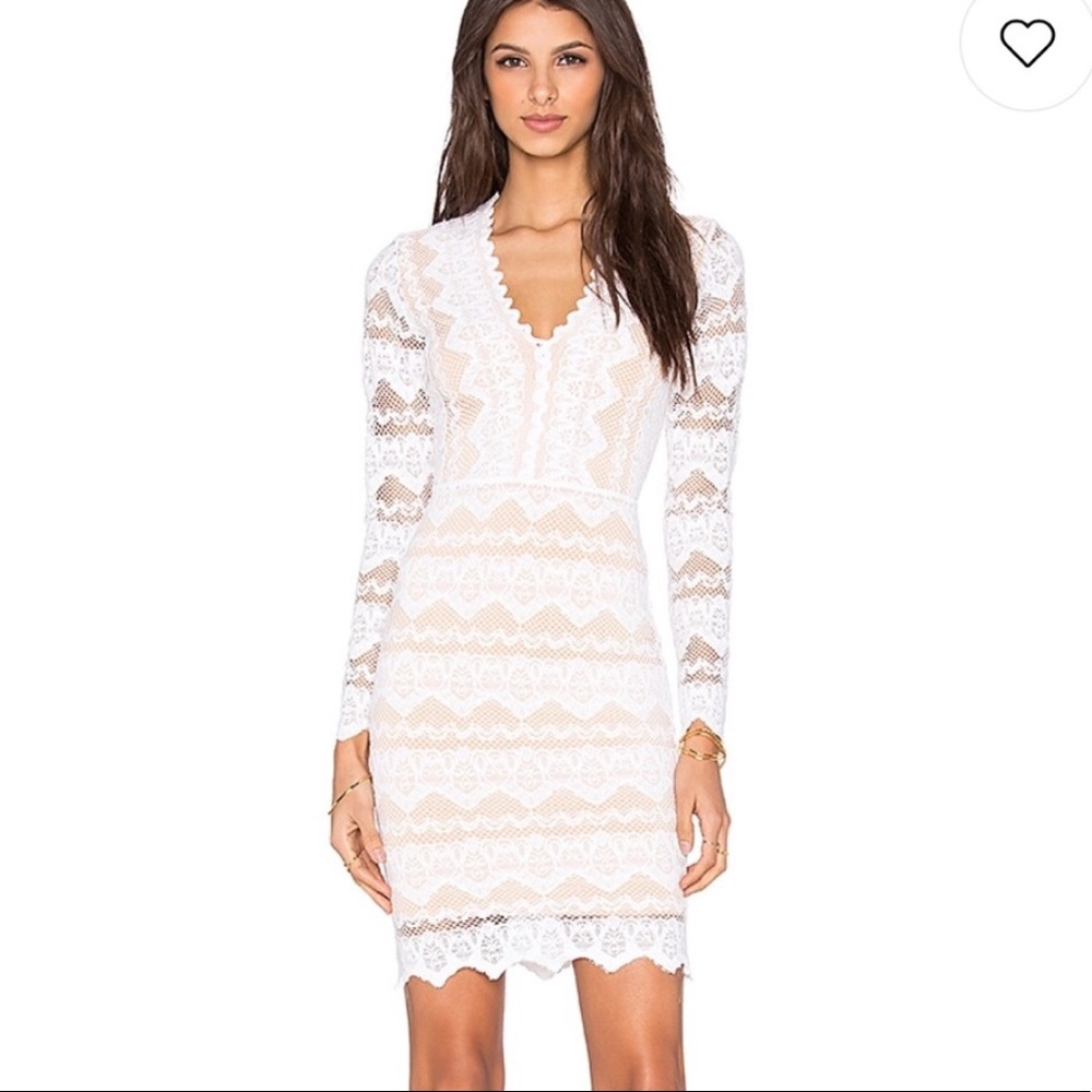Night Cap long sleeve lace white dress